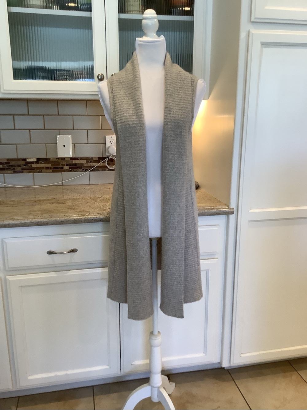 Cashmere Charter Club Luxury Open Front Sweater Vest Medium